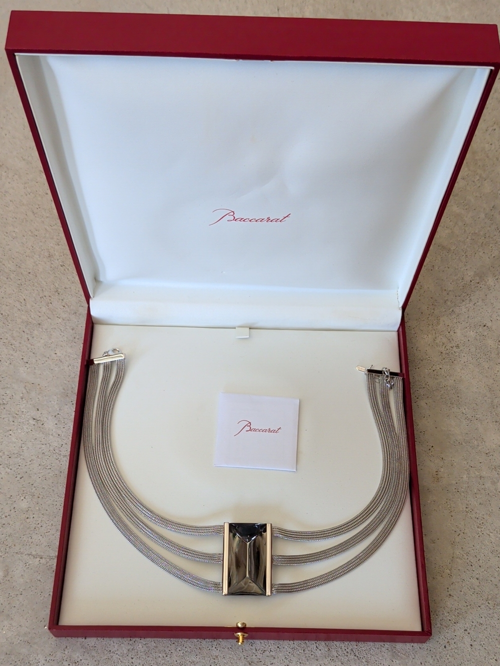 Authentic Baccarat Sterling Silver "So Insomnight" Crystal Choker Necklace